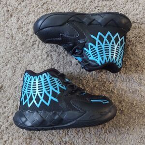 Puma Melo MB.01 JR Black/Teal Toddlers Sneakers Size 4c PRE-OWNED